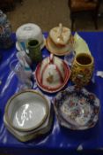 Mixed Lot: Ceramics and glass to include cheese dishes, salad bowl, various vases etc