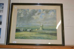 After Edward Seago, coloured print, framed and glazed