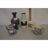 Mixed Lot: Ceramics to include small Masons jug, various royalty mugs, German vase plus a further