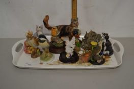 Collection of various model cats and birds