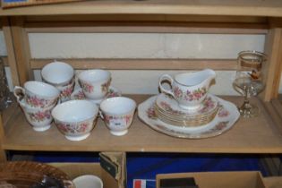 Quantity of Colclough pink floral tea wares