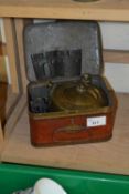 Collectors tin and a paraffin lamp