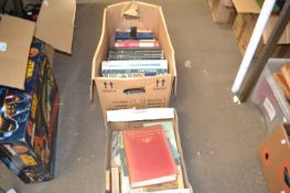 Two boxes of books to include heraldry and others