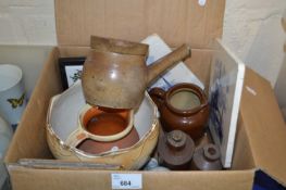 Quantity of assorted stone ware, tiles and other items