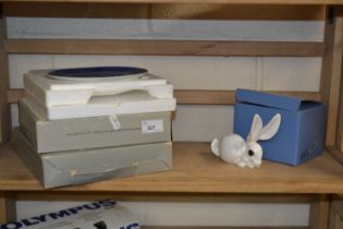 Quantity of Royal Copenhagen collectors plates and a ceramic rabbit