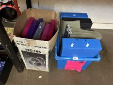 Quantity of folders, binders and document boxes