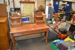 Pine dressing table with mirror