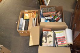 Three boxes of assorted hardback and paperback books