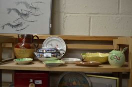 Mixed Lot: Assorted ceramics to include Carlton, Wade, Doulton Lambeth stone ware jug with silver