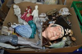 Quantity of assorted figurines, Doulton character jug, Doulton figurines and others