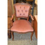 Pink upholstered side chair