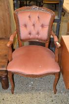 Pink upholstered side chair