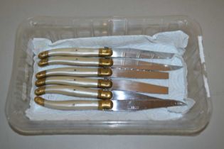 Set of six knives marked Acier Inox