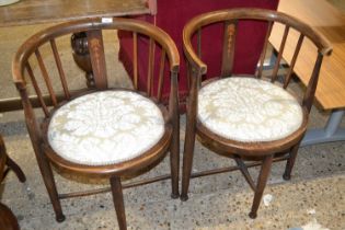 Pair of Edwardian bow back chairs
