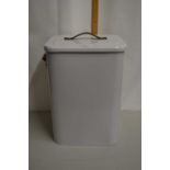 Modern enamel bread bin