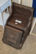 Victorian carved oak coal box