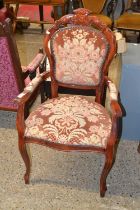 Floral upholstered carver chair