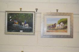 Two contemporary studies of equestrian scenes