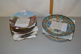 Group lot of collectors plates comprising Wedgwood King Arthur and Christian Luckels Village Life