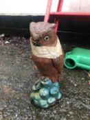 Painted concrete model owl