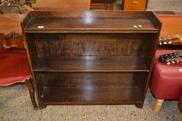 Dark stained open front bookcase cabinet
