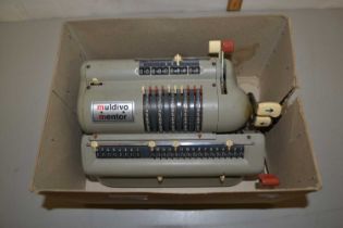 A vintage Muldivor Mentor calculating machine