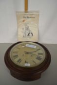 Early 20th Century wall clock with replacement battery movement