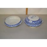 Two blue and white Wedgwood vegetable dishes