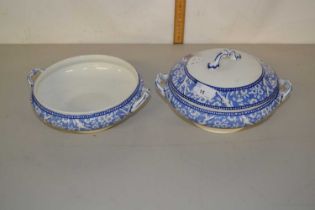 Two blue and white Wedgwood vegetable dishes