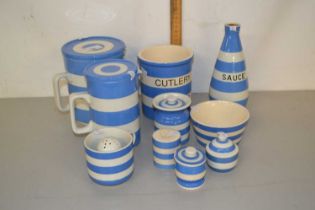 Mixed Lot: T G Green Cornish ware to include items marked Cutlery Drainer, bottle marked Sauce and