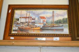 Terry Harrison, The Tide Mill, oleograph print, framed