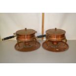 Copper food warmer and accompanying tray