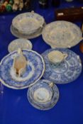 Mixed Lot: Various Victorian and later blue and white table wares in a variety of patterns