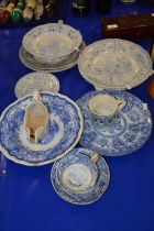 Mixed Lot: Various Victorian and later blue and white table wares in a variety of patterns
