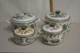 Four Portmeirion Botanic Garden cooking pots