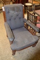 Late Victorian button back armchair