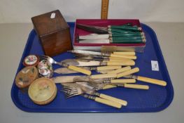 Mixed Lot: Various trinket boxes, cutlery etc