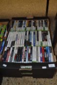 Box of various Playstation and XBox games