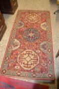 Modern red patterned floor rug
