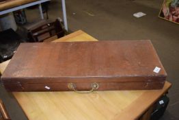 A rectangular wooden box with carry handles