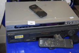 A Sony VHS player and a Pacific DVD player
