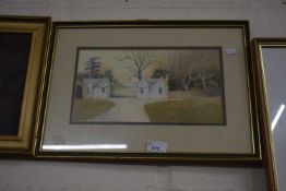 Gatehouse, watercolour, framed and glazed