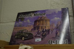 A modern tin plate Morris Minor Oxford sign