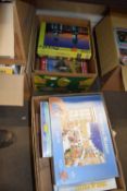 Two boxes of assorted jigsaws
