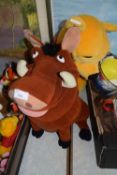 Large soft model of pumbaa and a large Winnie the Pooh