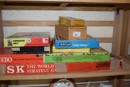 Assorted games including Risk, Cluedo and others