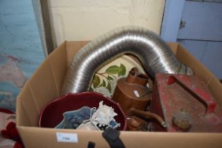 Mixed Lot: Vintage petrol can, copper watering can, planters etc