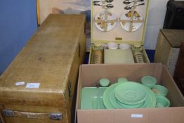 Two cased picnic sets and another (3)
