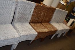 Set of six wicker dining chairs