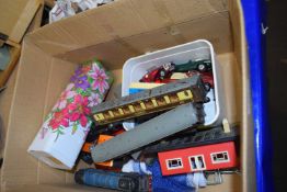 Quantity of assorted toy trains and model cars